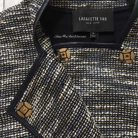 Lafayette 148 tweed metallic collarless blazer *shop@iamwarrior - Picture 8 of 10